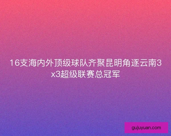 16支海内外顶级球队齐聚昆明角逐云南3x3超级联赛总冠军 16支海内外顶级球队齐聚昆明角逐云南3x3超级联赛总冠军